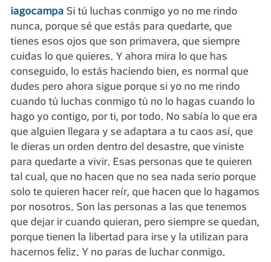 Si tú luchas conmigo yo no me rindo nunca.