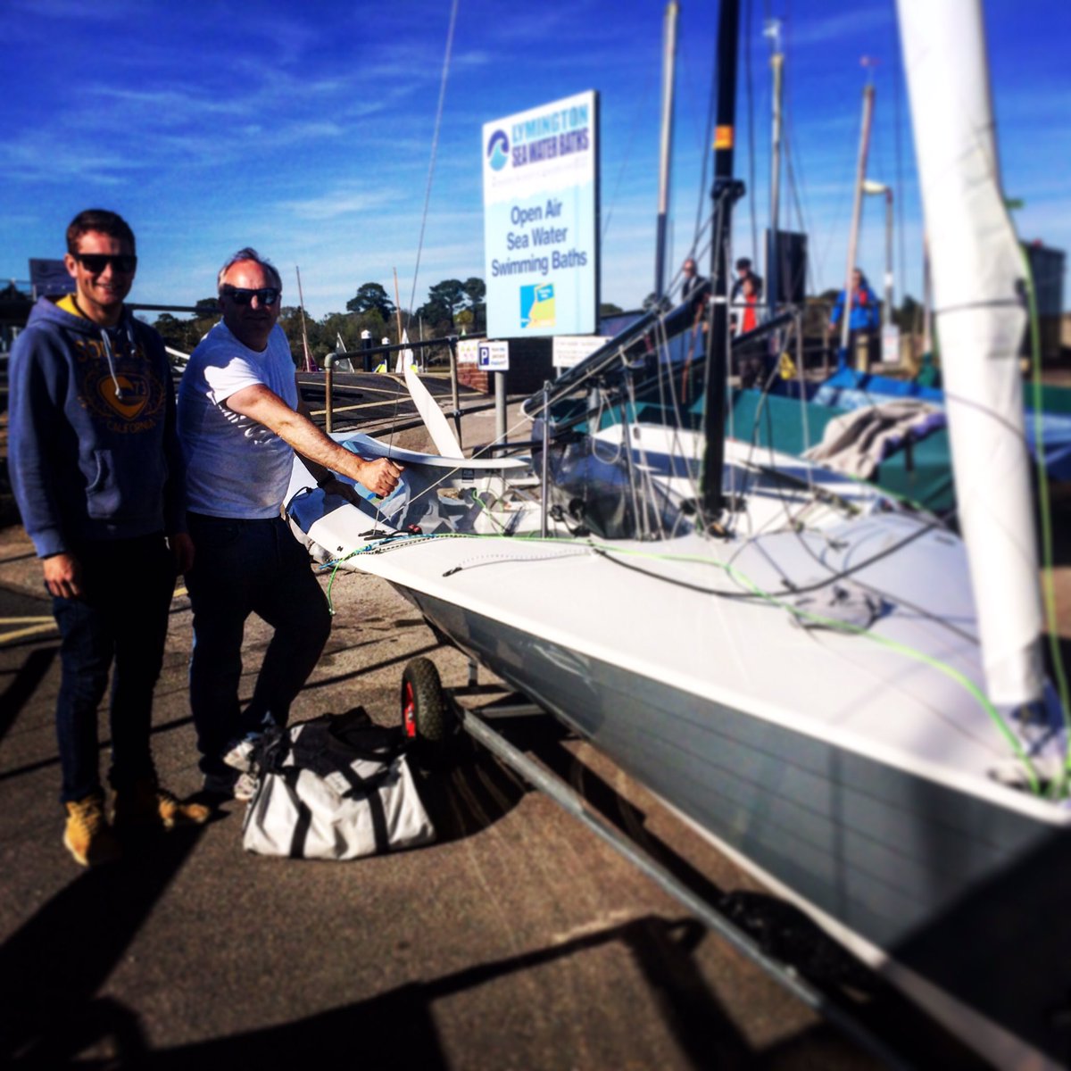 LymingtonTownSC's tweet photo. First outing in #Lymington for #merlinrocket 3780. Tuning up for the @Craftinsure Silver Tiller! https://t.co/nvpnHKnI2C