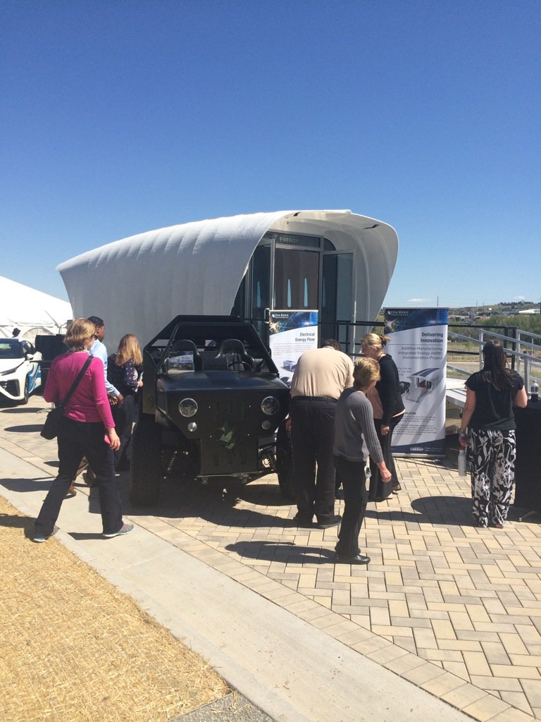 incubatenergy's tweet photo. Really cool hybrid electric SUV and solar powered mobile home @NREL #labimpact event! https://t.co/VEQngTSG0l