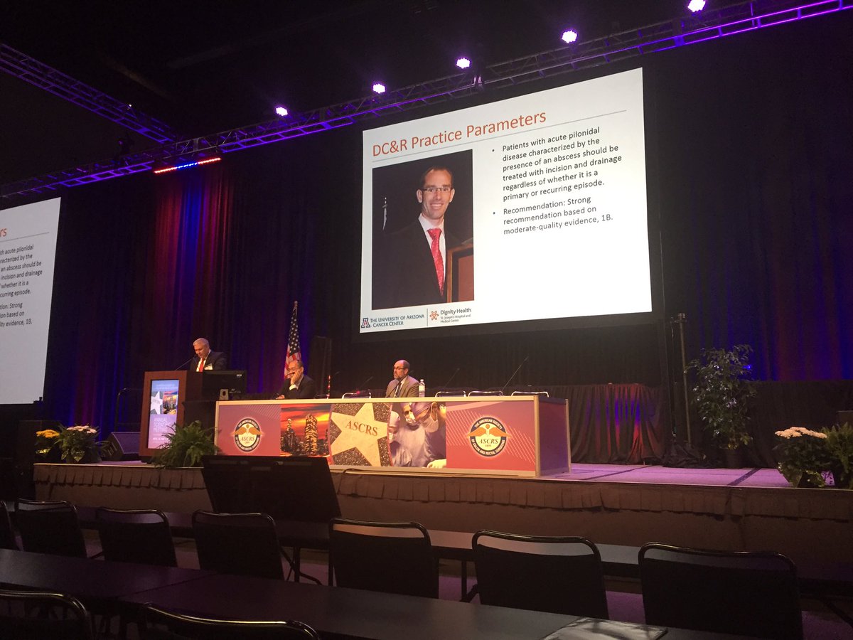 htpapaco's tweet photo. Master Debates! Pilonidal disease - flap first? #ASCRS16 #WWSSS @harkersteele cameo appearance! https://t.co/aRNLz5S3AF