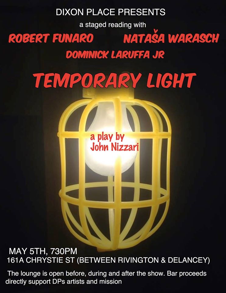 MandyDelRio's tweet photo. #NYC - Tomorrow May 5th at 7:30pm fantastic actor #RobertFunaro in John Nizarri's #TemporaryLight  @DixonPlace #LES https://t.co/PFQLl12K2A