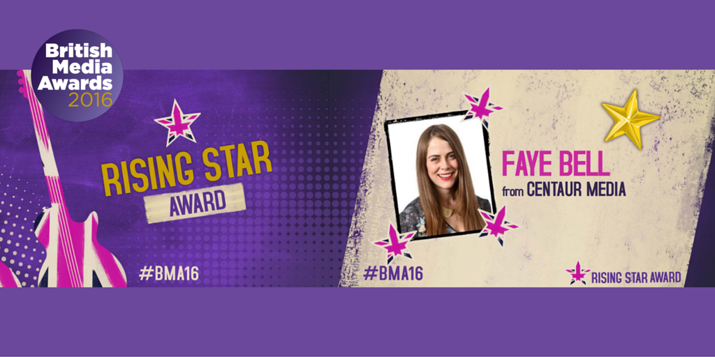 BMAwards_'s tweet photo. Congratulations to Faye Bell @CentaurMedia on winning Rising Star of the Year #BMA16 https://t.co/jqPOav2TSU