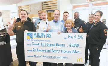 EastYorkMirror's tweet photo. Today's #McHappyDay marks more than $120,000 raised for @EastGeneral by @McD_Canada https://t.co/9nVX61bMv0 https://t.co/VOSx84Dr1B