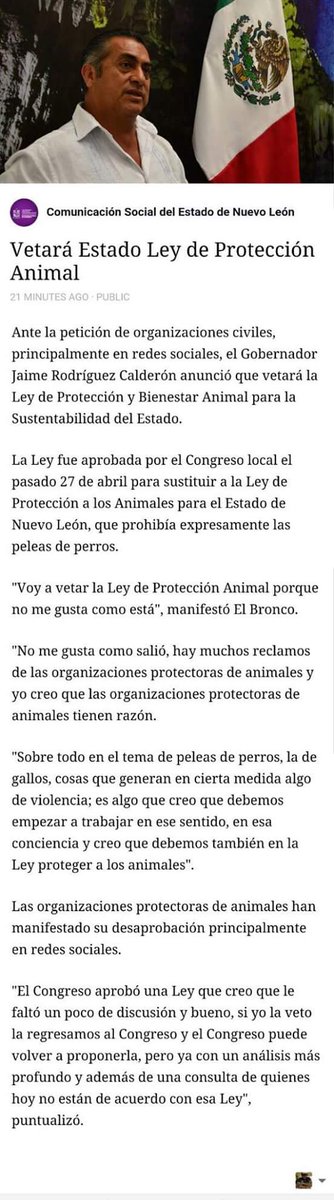 Rolandoleija's tweet photo. BRAVO N.L.  SI SE PUDO!!! @laurahernande66 @humanimaliumm @CoalicionAnimal @CataB19 @malu_princesita @UNIMEDIOSMX https://t.co/cdjNVOVFaU