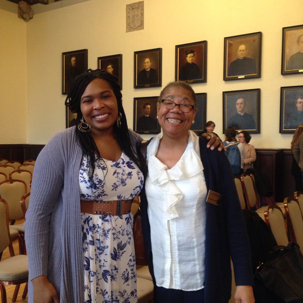 .@MsLove_Jones with @BCLSOE Dean Sparks after receiving her teaching award from @BC_CTE & giving powerful remarks!