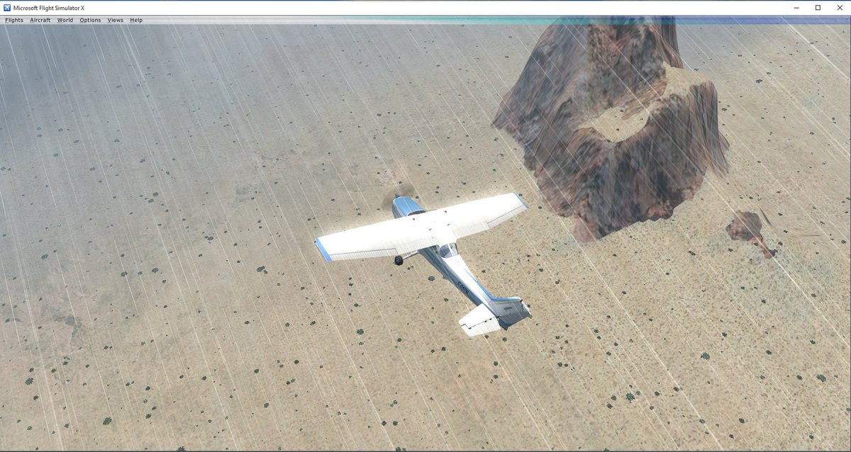 FSTerraMaker's tweet photo. Flight Simulator X is good enough by default. Flying over Shiprock, NM. #FSX #P3D #fsterramaker https://t.co/JpStf6tHOZ
