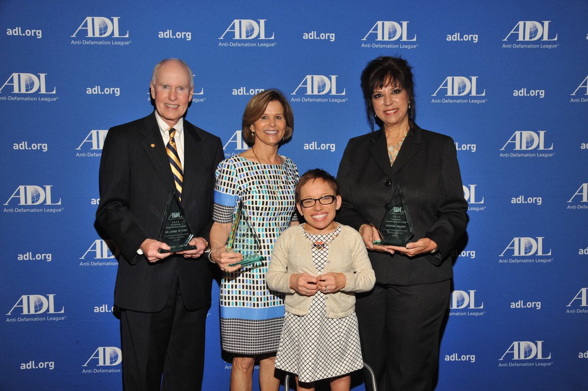 ADLSouthwest's tweet image. Inspiring, fun #NoPlaceForHate luncheon today.  Walter Kase Award Recipients with Dr. Jen Arnold.