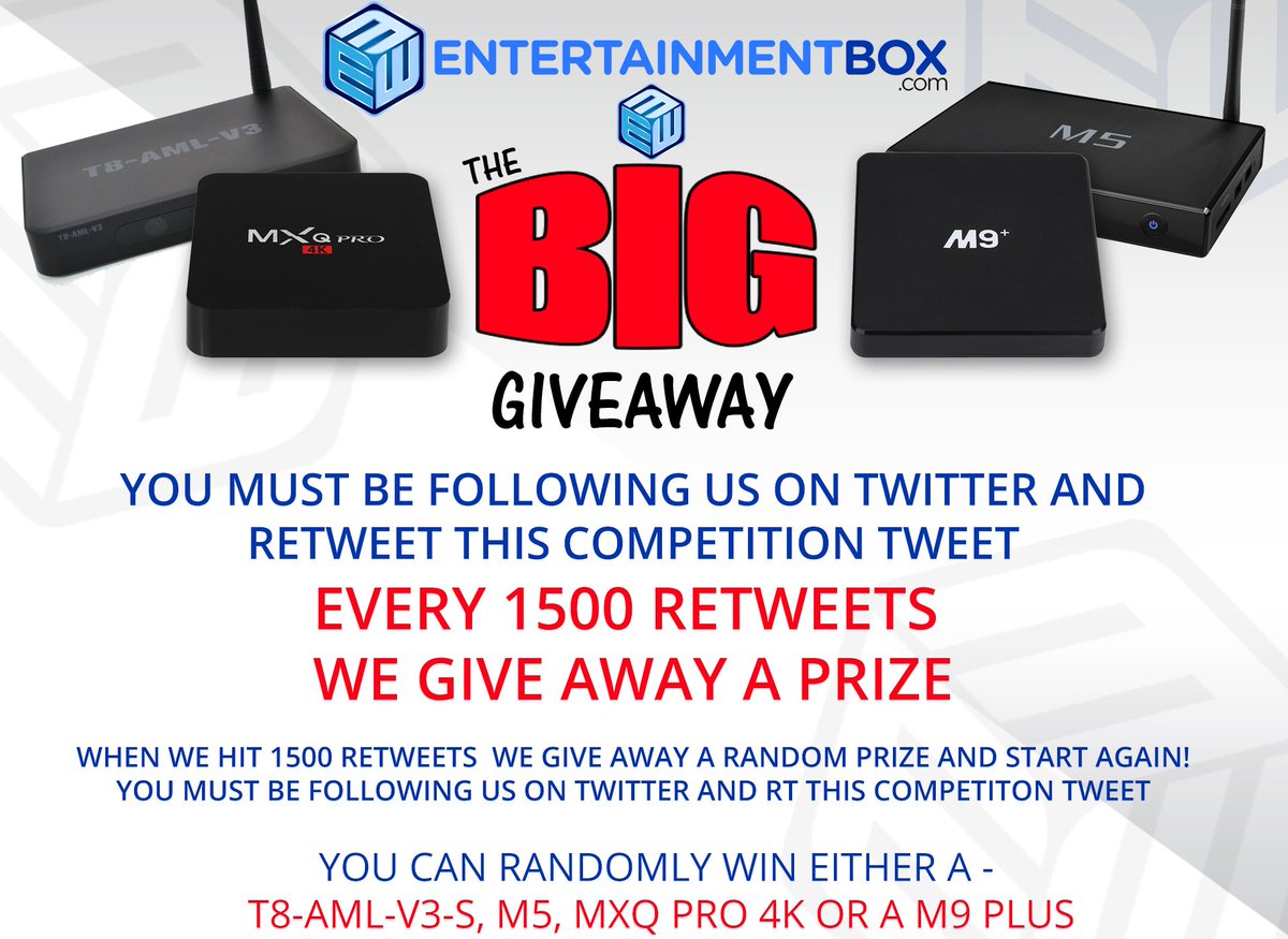 The EBox Big Android TV Box Giveaway is back!
RT &amp; follow to be in with a chance of winning.
Good luck!
#competition