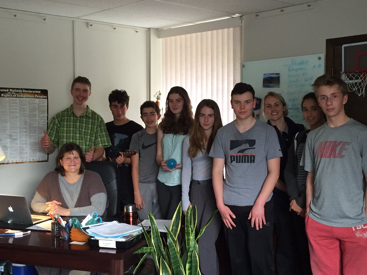 Thanks Mayor <a href="/PHeintzman/">Patricia Heintzman</a> for the visit and interview! <a href="/theyorkschool/">The York School</a> <a href="/iceinbc/">BC Challenge Week</a> #yorklearns #campsummit2016 #icewrites