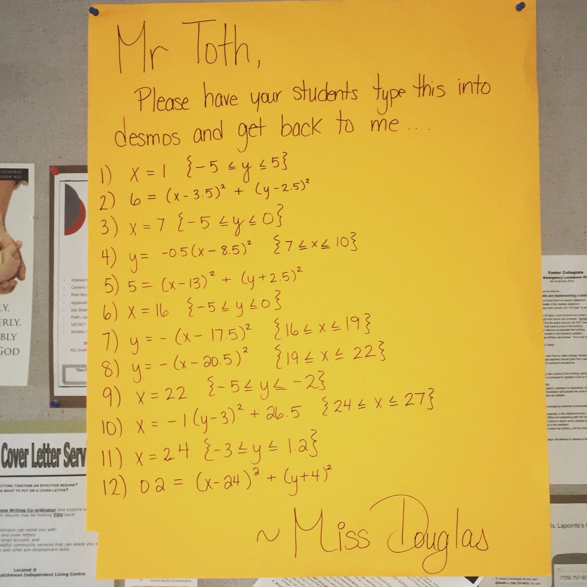 misssdouglas's tweet photo. Left a surprise in Mr Toth's classroom, someone please make sure he gets the message! #vanierprom https://t.co/kj9ljELra9