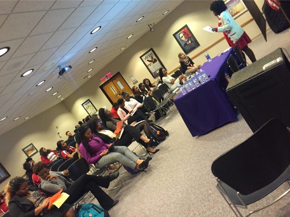 EtaGammaDST's tweet image. Past Eta Gamma Sorors contributed to #FinalDSTination last night! Look at all of the note-taking! #MayWeek2016