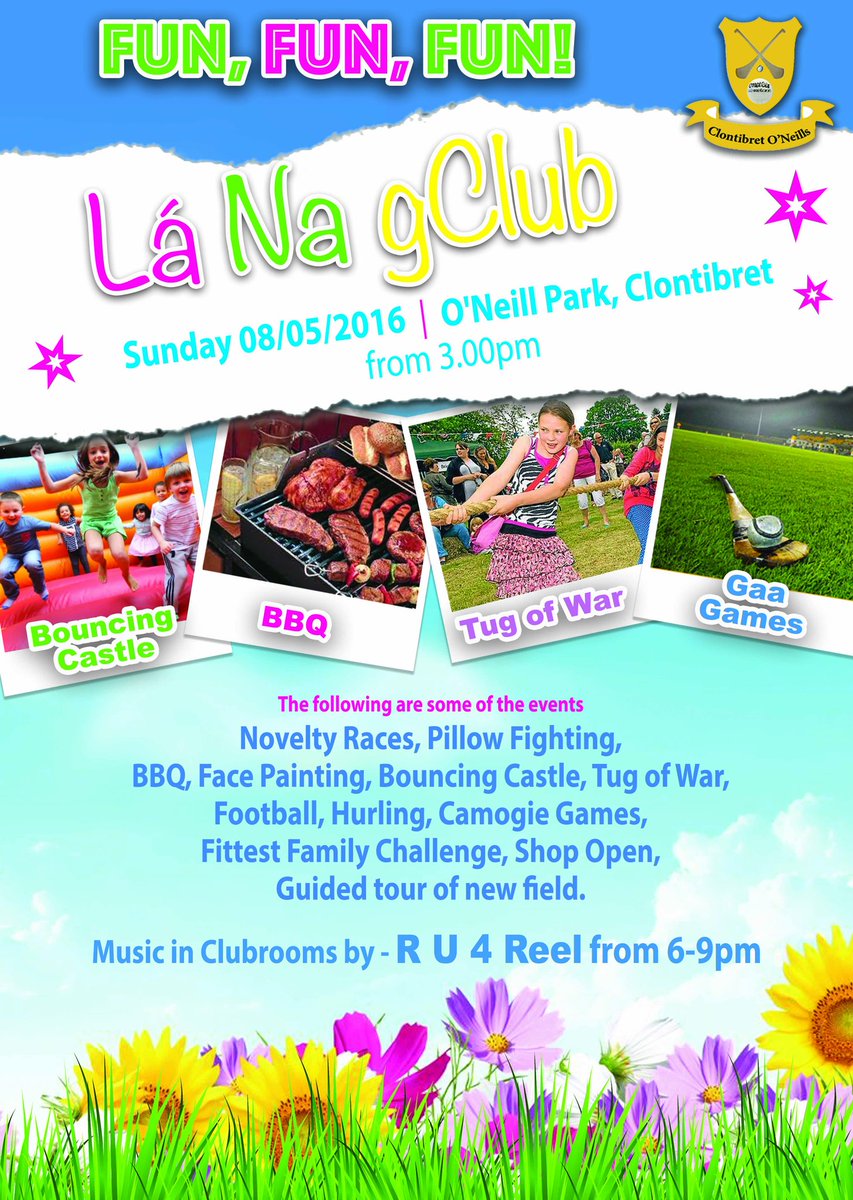 clontibretclg's tweet photo. Keep free this Sunday for a great family day out with events for ages .# spread the word. https://t.co/bxc7dcRhn5