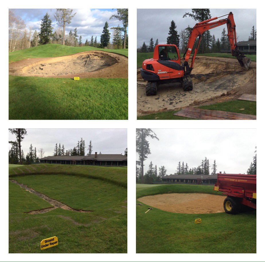 Face lift on our green side bunker is nearing completion. #sodliner #dirtfarming