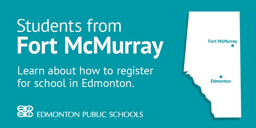 EPSBNews's tweet photo. Arriving in #YEG from Fort McMurray? Info on registering your child in #EPSB: https://t.co/2T1eZBA3Ql #YMMFire #YMM https://t.co/2k6ARRHOPy