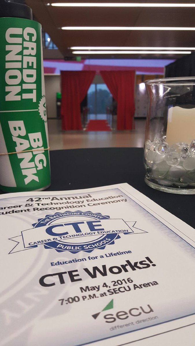 SECUSarah's tweet photo. SECU is proud to sponsor the BCPS CTE ceremony this evening @SECUArena ! #CTESRC2016 https://t.co/rhRDNpuoBl