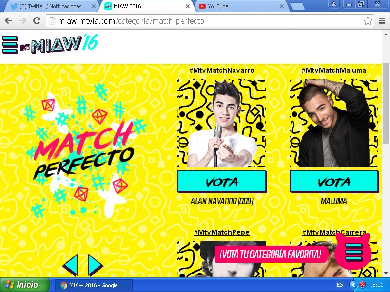 VOTEN POR <a href="/soyalannavarro/">ꥃ ⚡️</a> <a href="/CD9/">CD9</a> 
ACTIVEMOS EL #CoderPower ¡¡¡¡¡
A VOTAR ¡¡¡¡
#MtvMatchNavarro #MtvMatchNavarro
-Ali♥