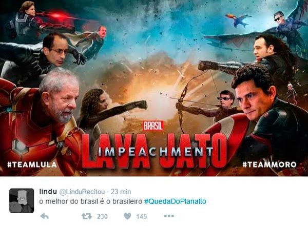 Meu deus gente novo guerra civil a guerra civil brasileira.
                  LAVA JATO
               IMPEACHMENT