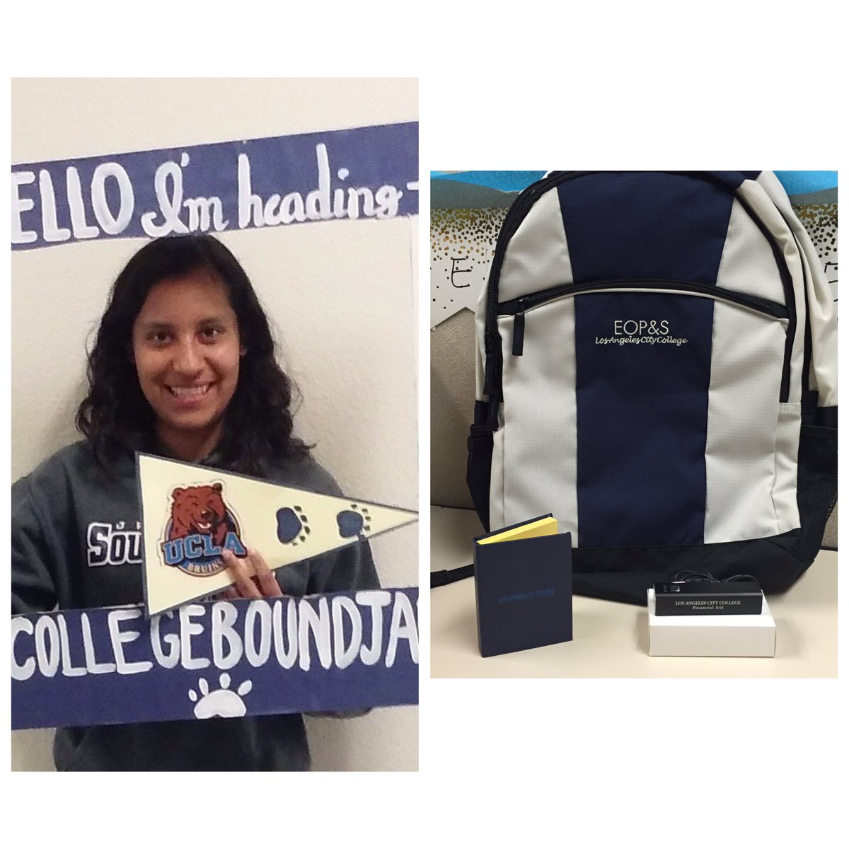 lacash4college's tweet photo. 1st CSD winner of the day! Ruby won a backpack, post-it book, &amp; cell phone power bank from our friends @ LACC! 🐻👍🏼 https://t.co/nnOb3U8Mqe