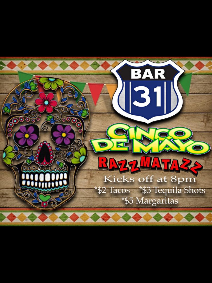 Bar_31_Bham's tweet photo. Come out to Bar 31 tomorrow for our Cinco De Mayo party! https://t.co/hHEeQpAk4C