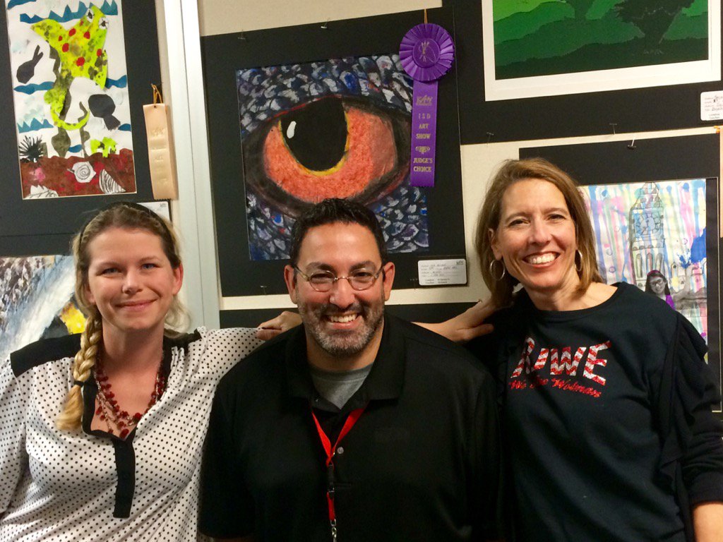 Enjoying our Explorers AMAZING art at the ESC with Mr. Reyes, Mrs. Bullard, and Mrs. Pickard.  #rjwekidsfirst