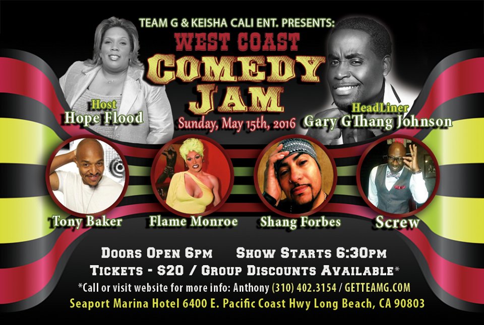 GetTeamG's tweet photo. West Coast Comedy Jam May 15th.  We have a Solid line up of comics. #longbeach #comedy Please Retweet https://t.co/H2SydFN2SS
