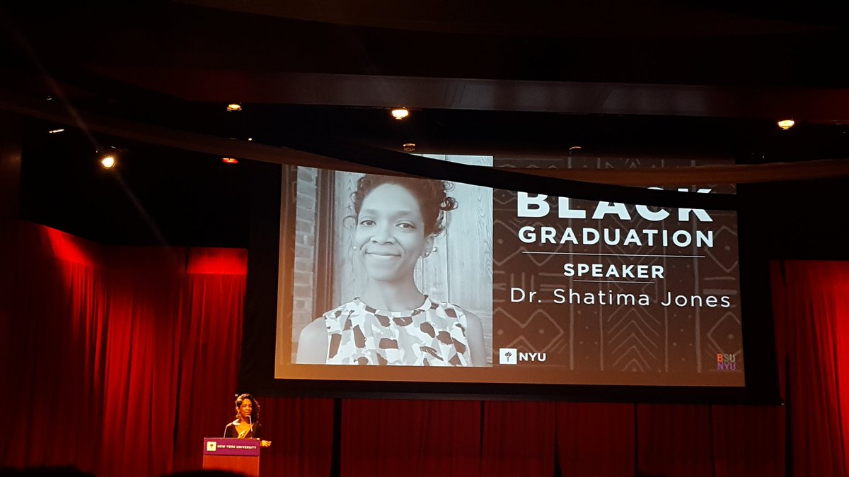 BridgetMcCurtis's tweet photo. Dr. Shatima Jones, inspiring keynote speaker at NYU Black Graduation #BSUNYU #NYUDIVE https://t.co/VPMej1xZ98