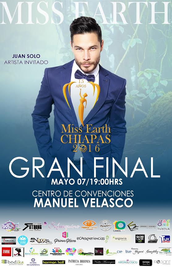 MISSEARTHCHIS's tweet photo. Gran final de  Miss Earth Chiapas 2016. Centro de Convenciones Manuel Velasco Suàrez. 7mayo, 19hrs. @AriadneItzel https://t.co/DJE1bl3rhV