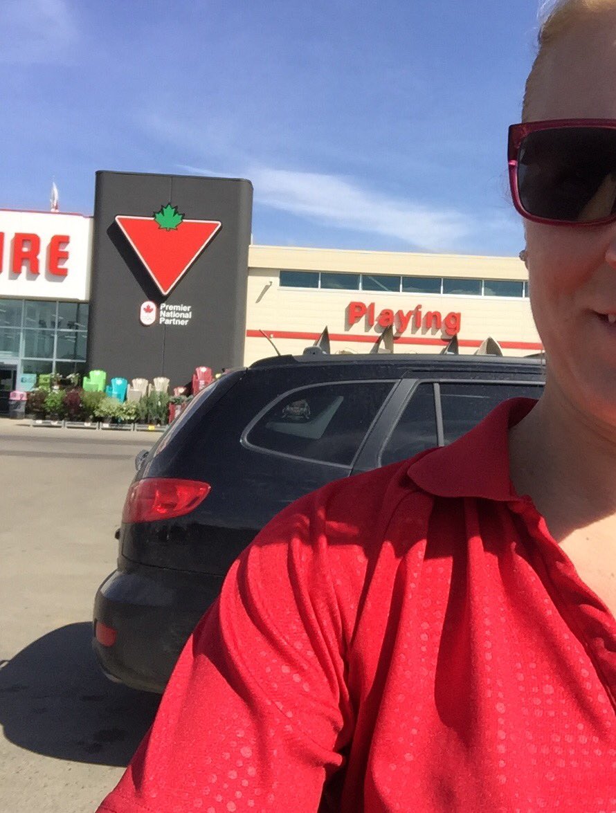 SarahLaudin's tweet photo. Wearing this #infernoduo shirt really confuses other customers @CanadianTire #sorryidontworkhere #imposter https://t.co/H0ViBsFEoG