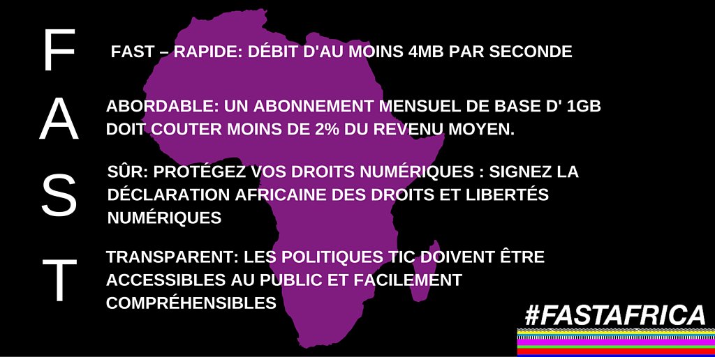 L'Afrique a besoin d'un internet FAST: rapide, abordable, sûr, transparent. 
RT si vous êtes d'accord! #FASTAfrica