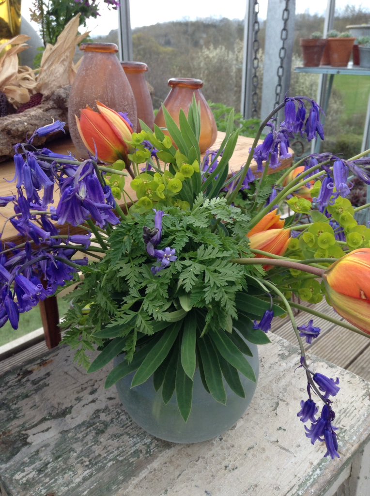 We love this simple but stunning bunch of #gyo #cuttingflowers spotted at @srkitchengarden #grownnotflown