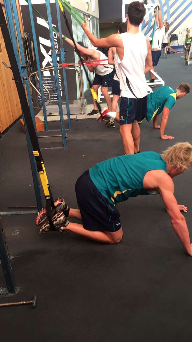 Gym work is done #waterpolo #towardsTokyo #2020 <a href="/TRXtraining/">TRX®</a> <a href="/WaterpoloAus/">Water Polo Australia</a> #trx Pumped to be part of this process