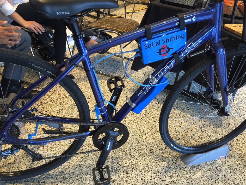 Jordan2Mars's tweet photo. @SDSU #EngineeringDesignDay was awesome. An automatic transmission for your bike? Plug-n-play? Yeah. They did it. https://t.co/vwR6Sca9Cy