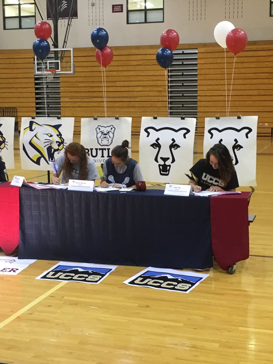 CTWLACROSSE's tweet photo. We are so proud of our 3 seniors that signed today!!!! Butler and UCCS aren't ready for this cougar blood!! ❤️👏🏼🎉 https://t.co/88E6ACs0Ps