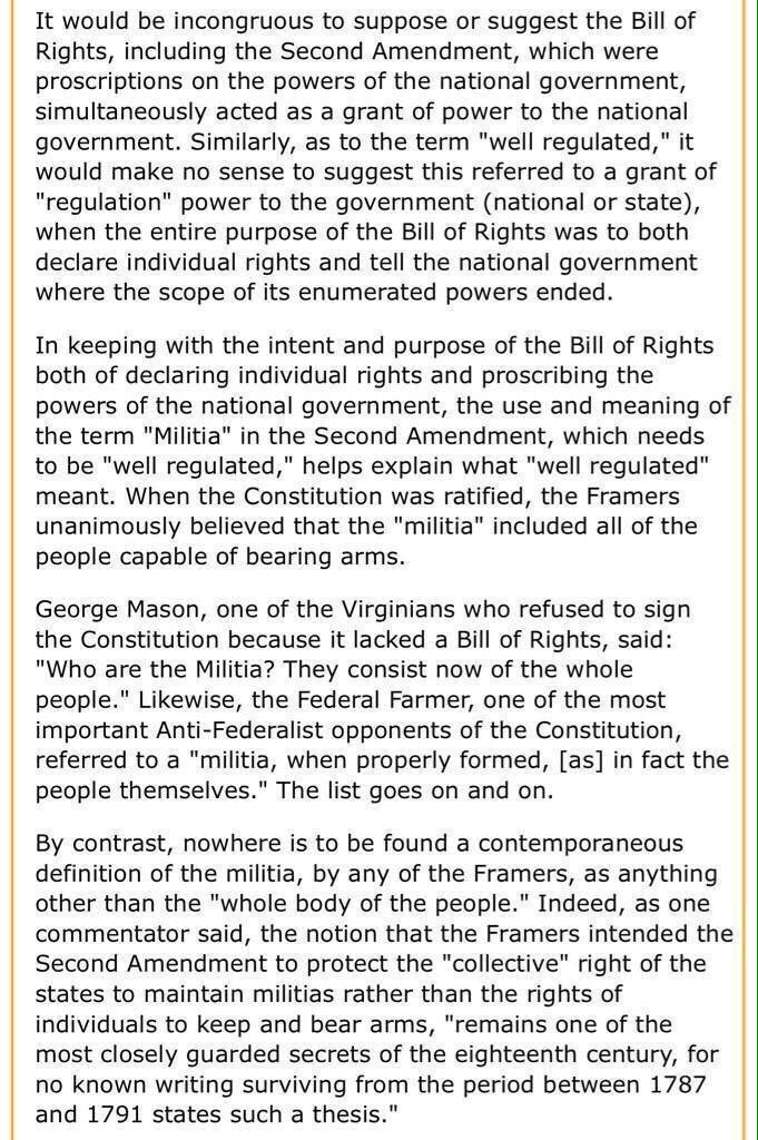 MomsPretend's tweet photo. Correct. The purpose of the Bill of Rights was to LIMIT govt power

#2A #NRA #RKBA #TCOT @2016Republic @dprite1 https://t.co/s3Cpuwwugb
