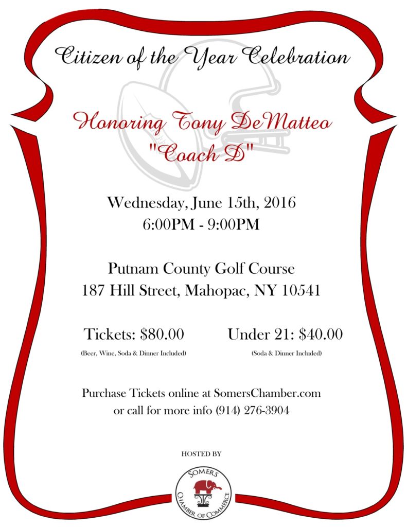 Citizen of the Year Dinner...Tickets available on Events Page. - somerschamber.com/citizen-of-the…