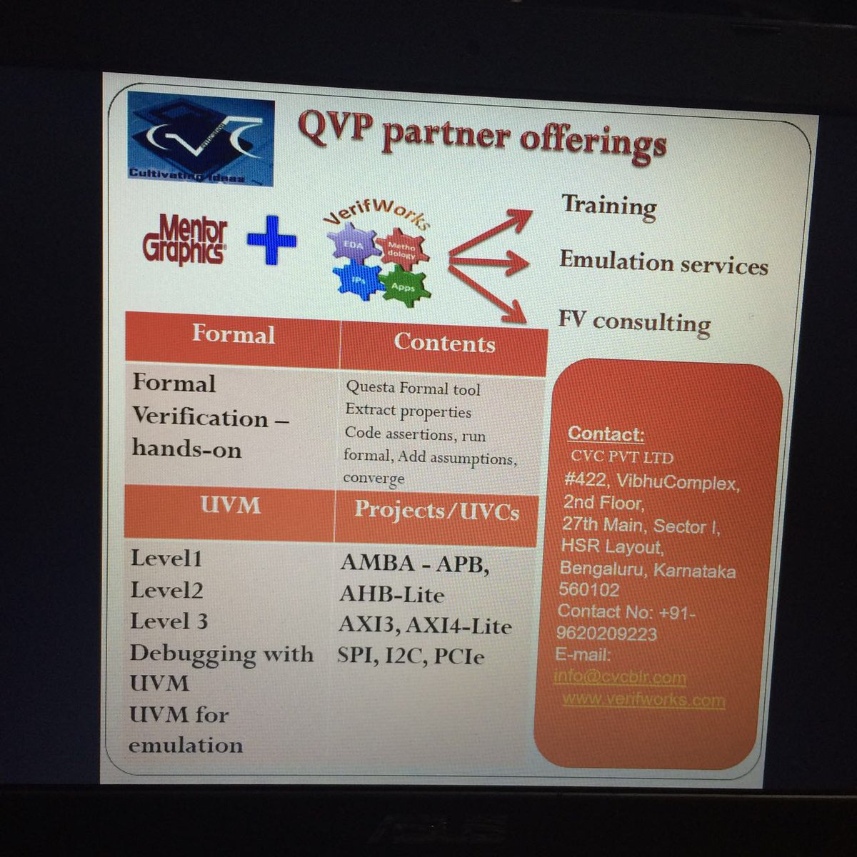 ajeetha_cvc's tweet photo. Meet #CVC in our booth  @mentor_graphics #Verification Forum @taj vivanta https://t.co/IAlIwKUkMQ