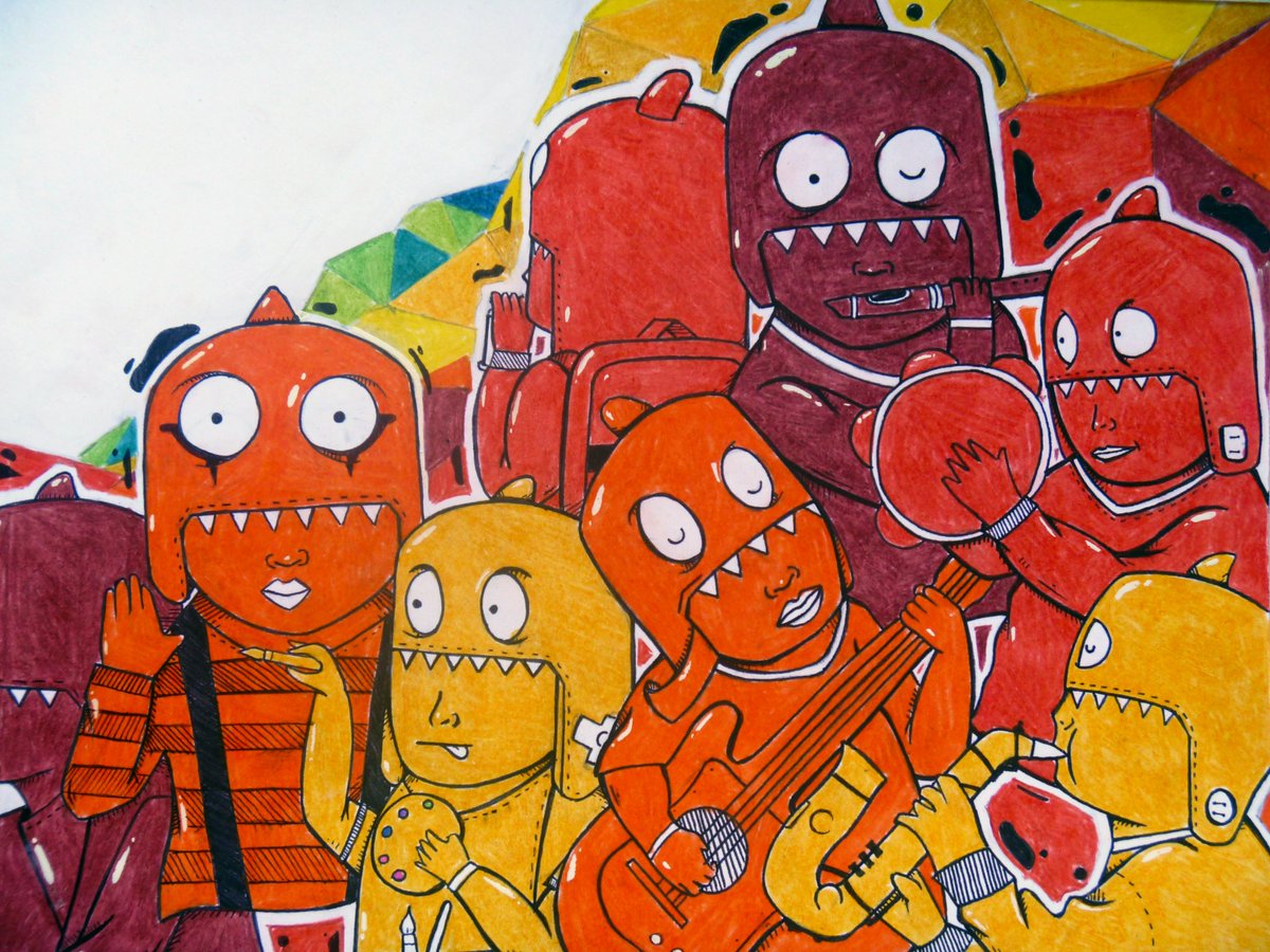 HTrazos's tweet photo. La Parranda #arte  #graffiti  #ilustration  #monocolor https://t.co/xYGWcS5HUE