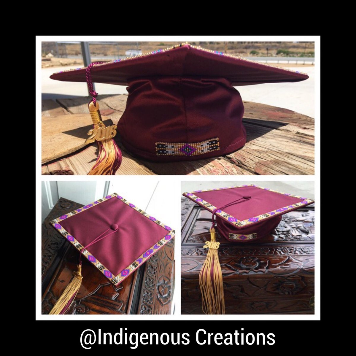 indigenous_c's tweet photo. #indigenouscreations #wearetheoriginators #2016 #classof2016 #beadedcap #beaded #native #graduation #rezmade #beads https://t.co/fK8cY1Hm64
