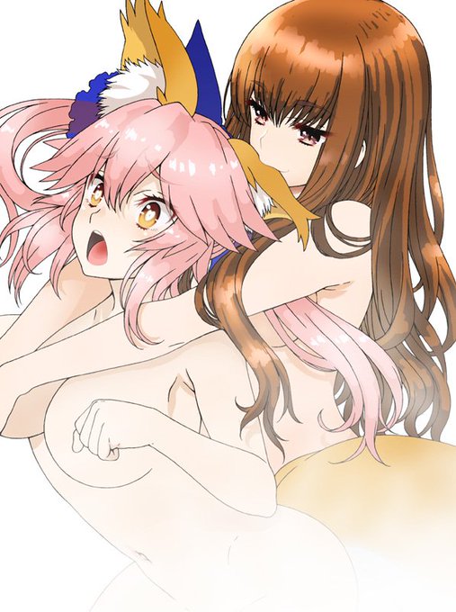 キャス狐の耳をハムハムするザビ子を描いてみたり・・・。  #FateEX 