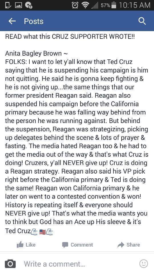 rockchickreport's tweet photo. @realDonaldTrump another post sent tonight!! Watch your back!!! #NeverCruz https://t.co/IRjDpACInf