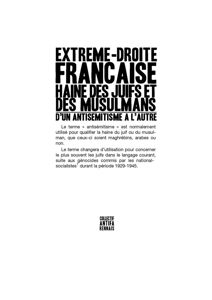 Brochure du collectif : « Haine des juifs et des musulmans : d’un antisémitisme à l’autre » antifabzh.lautre.net/roazhon/2011/0…