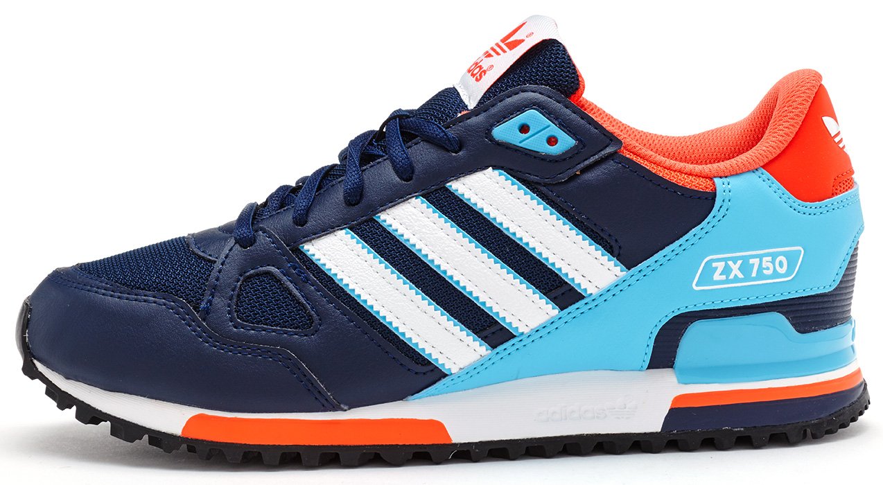 TREADFRESH X Adidas Originals ZX 750 in Navy Aqua Blue