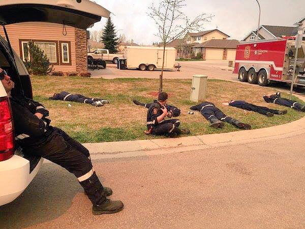 Exhausted but still fighting in the #ymm.Protecting their communities with everything they have.We tip our hats!!