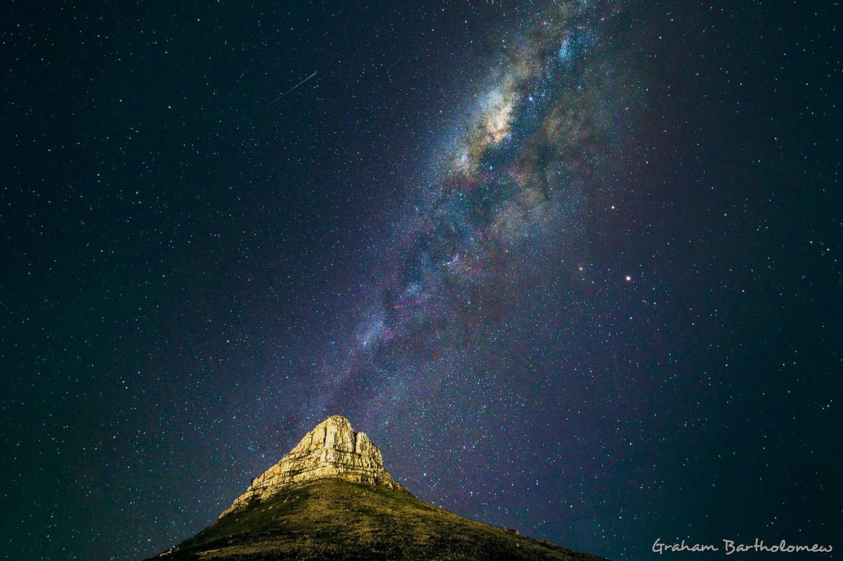 Celestial Lions Head, with Saturn, Mars, and a lucky shooting star. #milkyway #lionshead #nikon