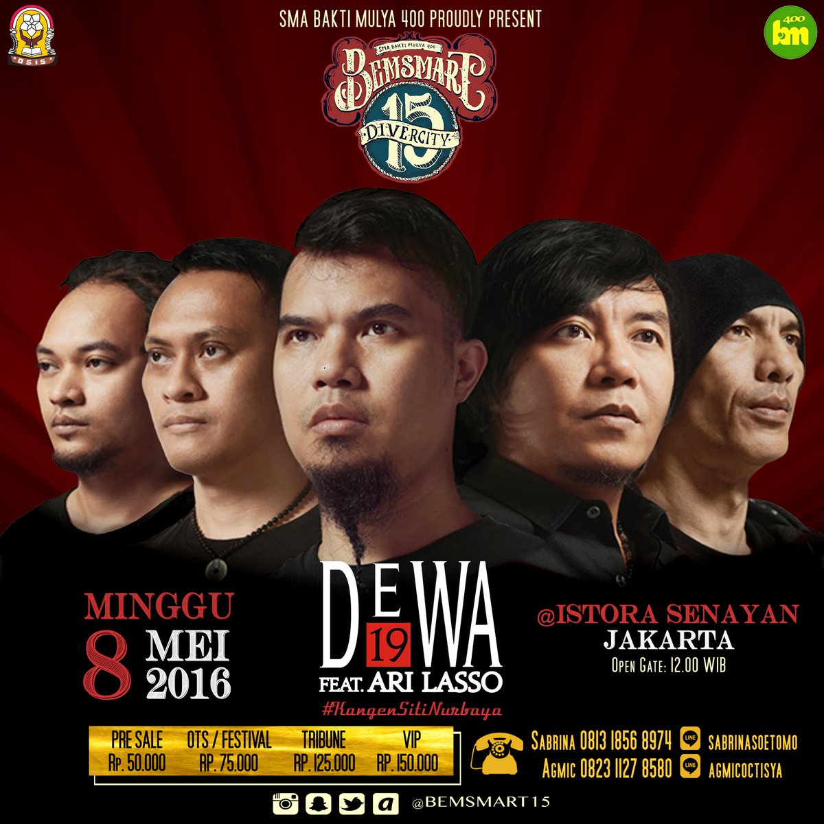 3 Hari lagi , <a href="/DE19WA/">Dewa19</a> ft @ari_lasso di <a href="/bemsmart15/">Bemsmart15</a> ,Istora Senayan Jakarta #Dewa19