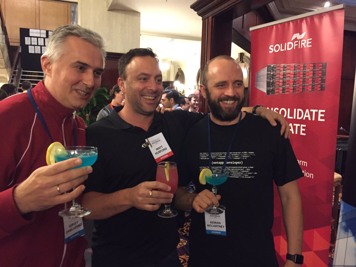 secretgeorge's tweet image. #OpenStackAU enjoying the networking drinks #netapp #solidfire