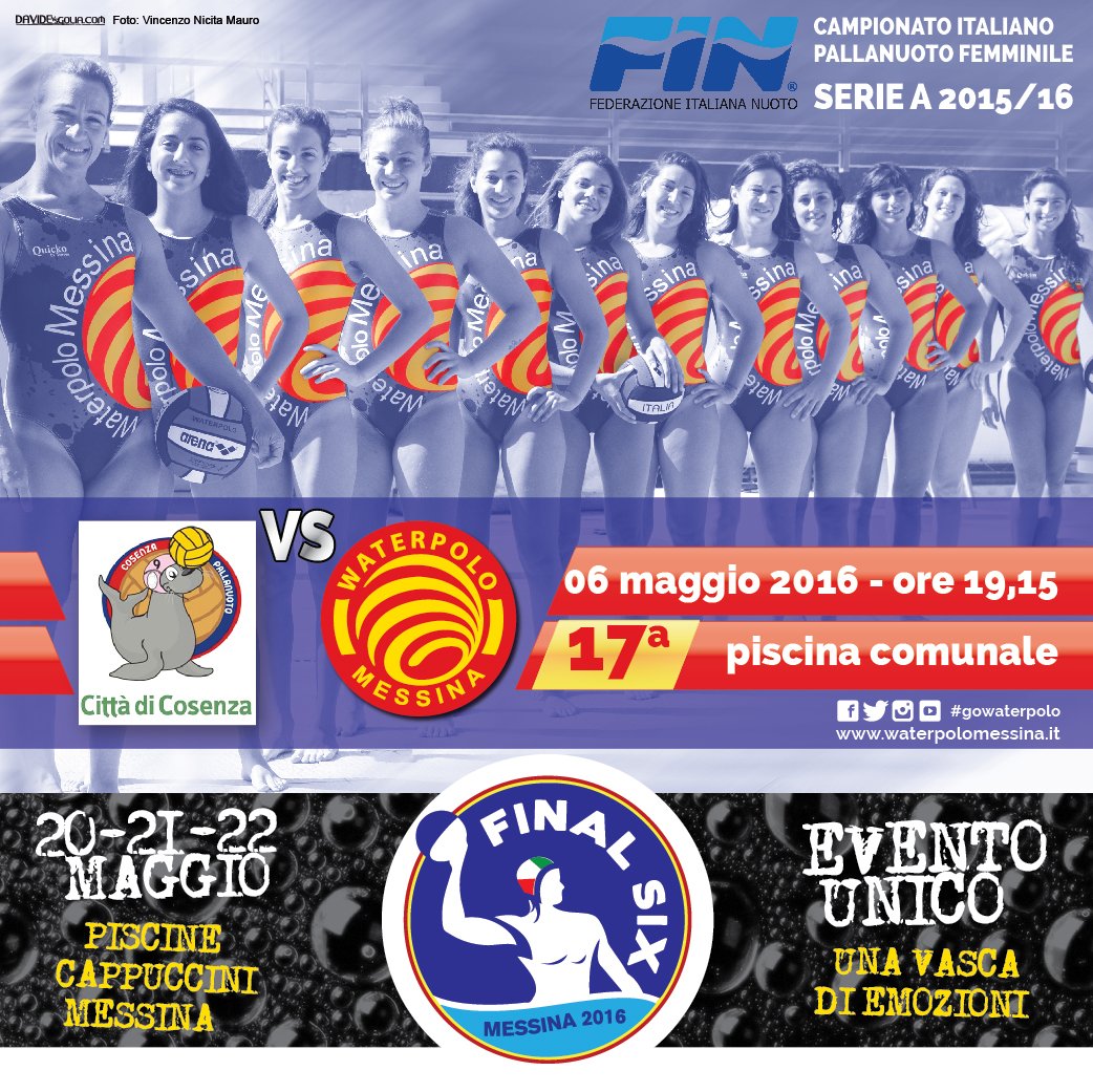 Cosenza vs <a href="/WpMessina/">Waterpolo Messina</a>, alla ricerca di conferme.goo.gl/9a2OPs. #gowaterpolo #finalsixscudetto #eventounico