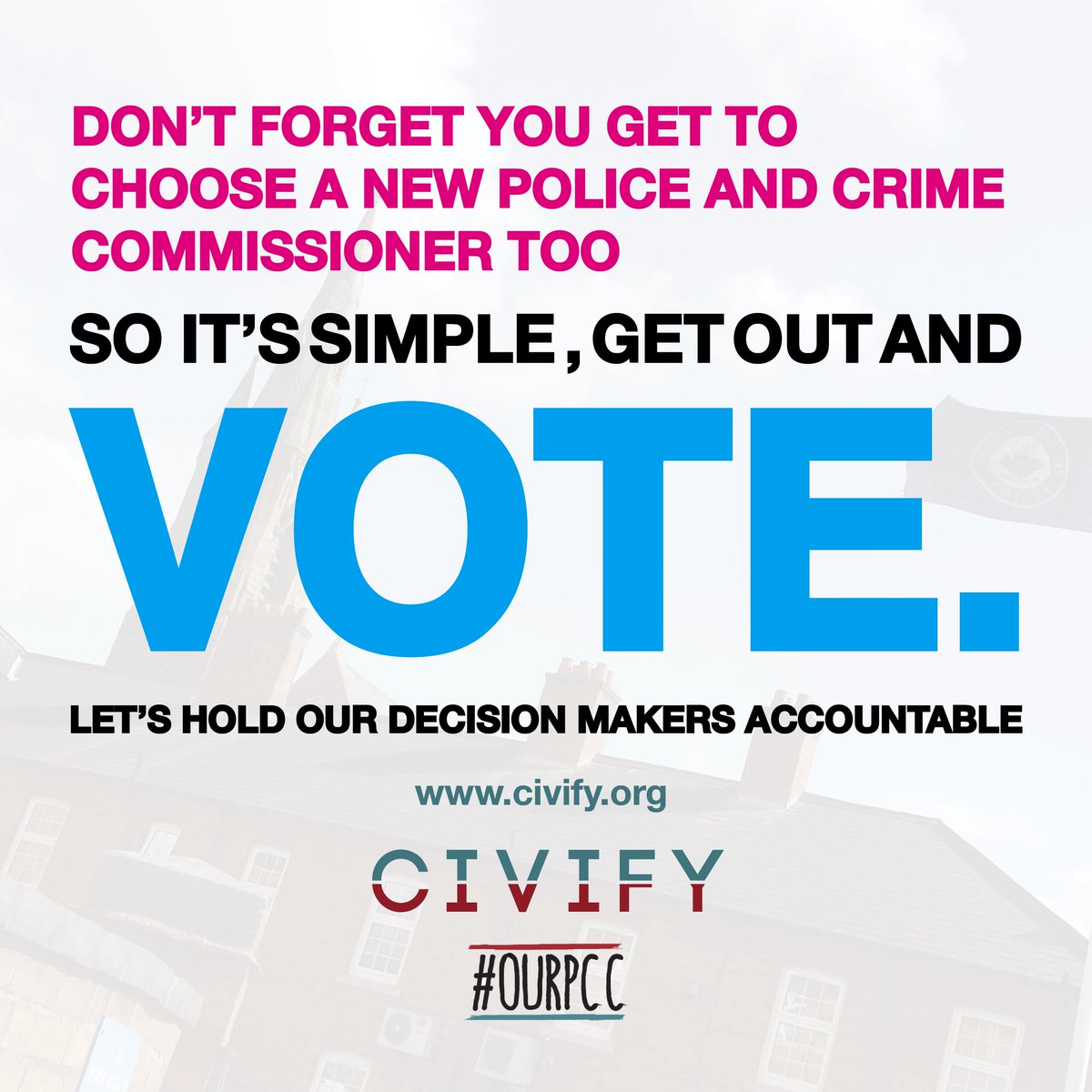 NewUnion_org's tweet photo. It's #PollingDay, you also get to vote in the #PCCelections, make it count! Check out @civify's #OurPCC campaign. https://t.co/BOV6p3lsMX