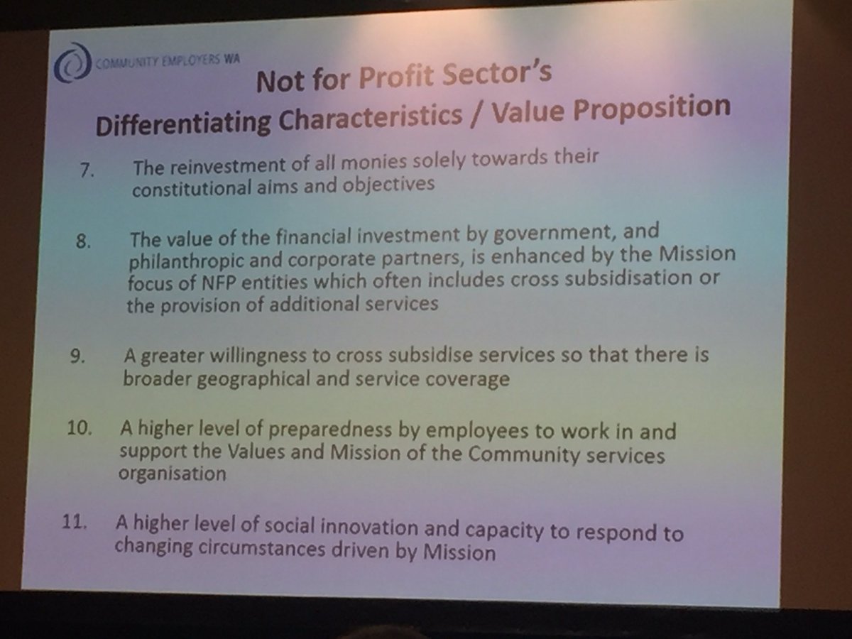 libbyk_4's tweet photo. NFP sector = excellent value #WACOSSconf https://t.co/CMNPtnBJSp