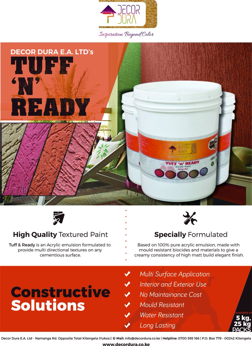 decor_dura's tweet image. Durable exteriors for much much less!
 #TuffnReady #Tough #Elegant
 decordura.co.ke/tuff-and-ready/
 decordura.co.ke